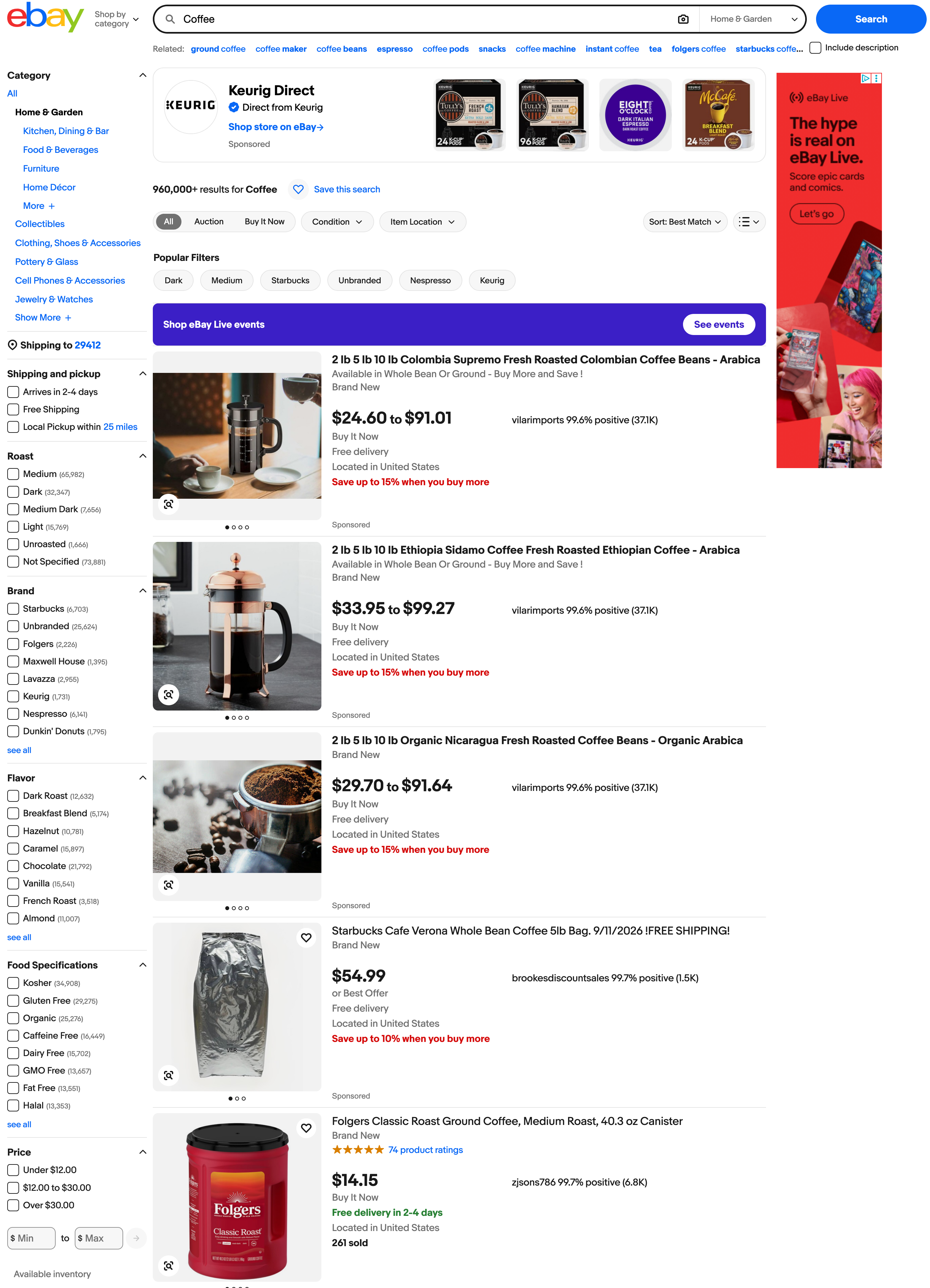 Example results for _nkw: Coffee