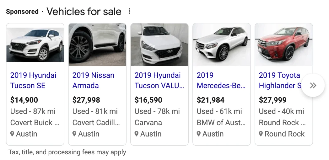 Results for: 2019 suvs for sale