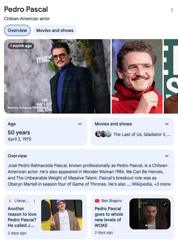 Results for: Pedro Pascal