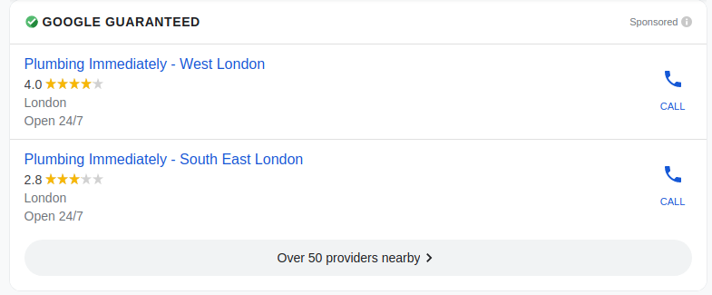 Mobile results for: q: Plumbing, location: London, England, United Kingdom