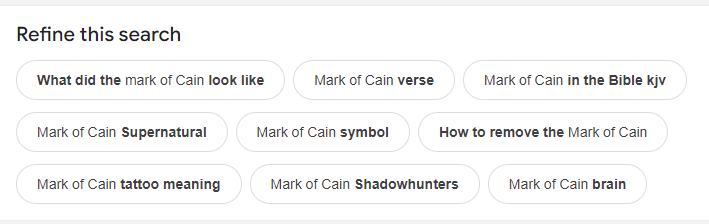Results for: Mark of Cain