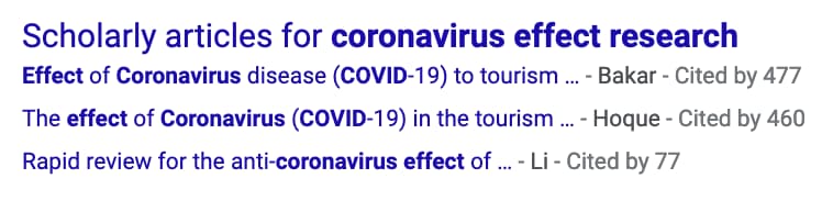 Results for: coronavirus effect research