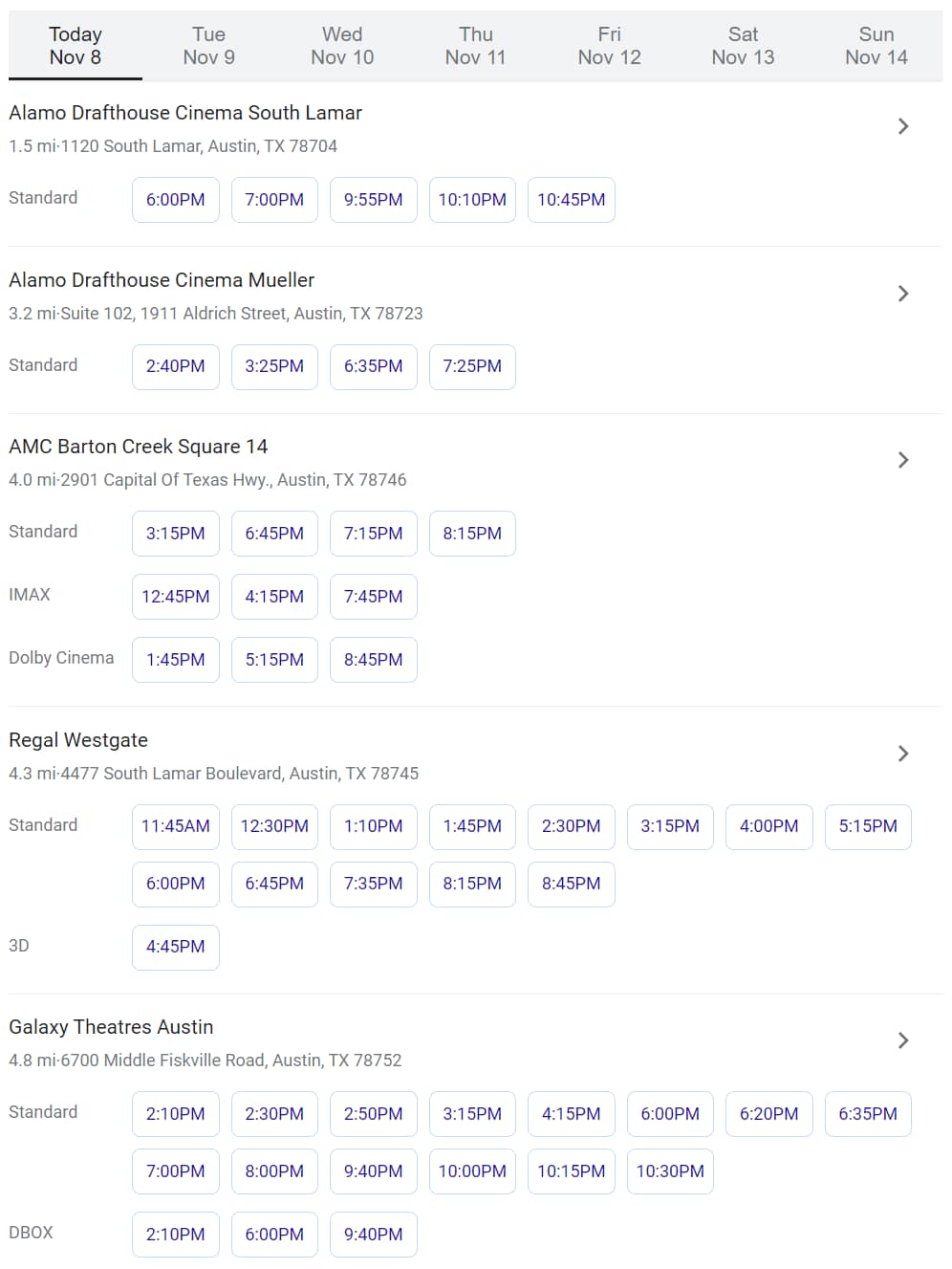 Movie Showtimes & Movie Tickets