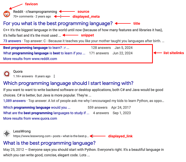 Google Forums organic results for q: what is the best programming language