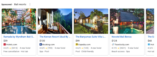 Example with q: Bali Resorts