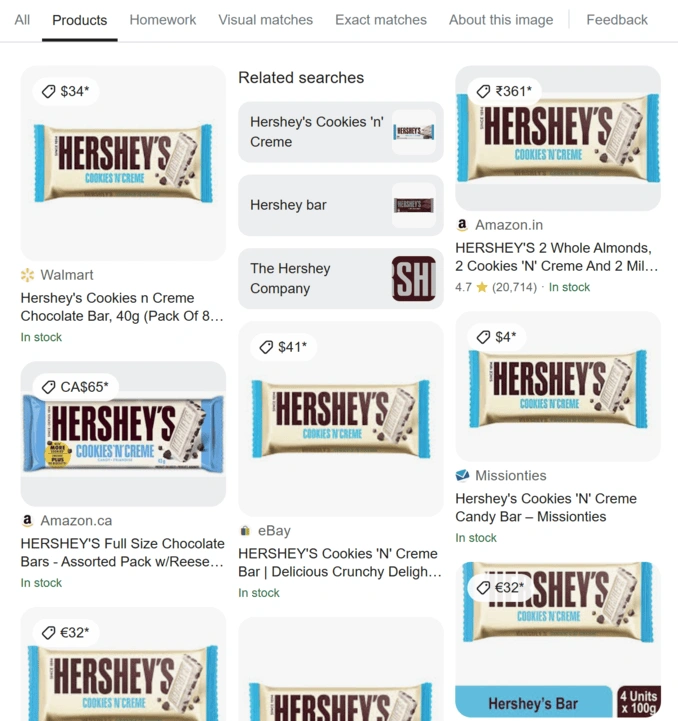 Example with Hershey's Chocolate