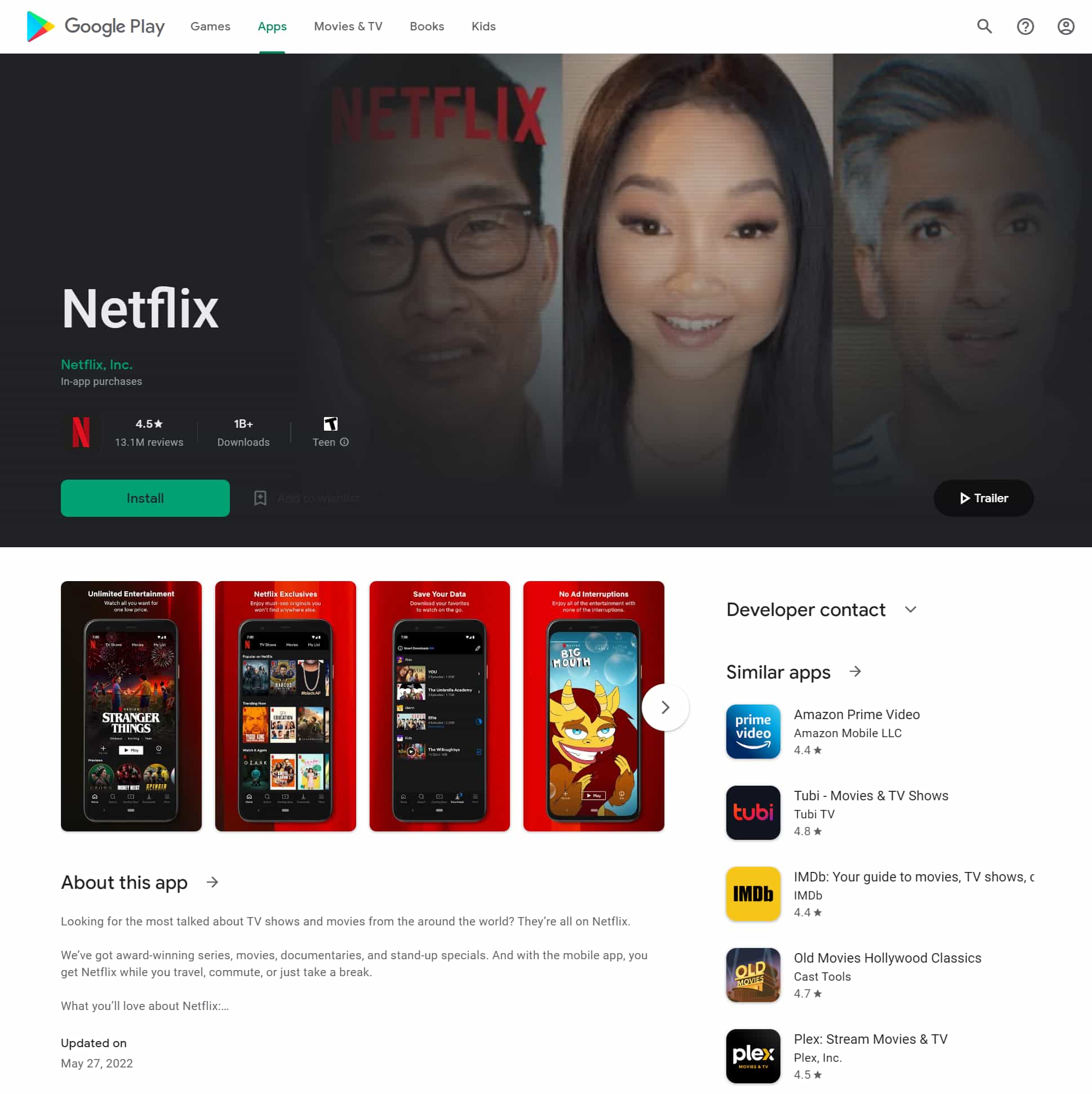 Example with product_id: com.netflix.mediaclient