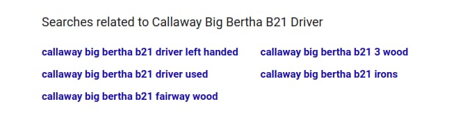 Related Searches Example for: q: Callaway Big Bertha B21 Driver