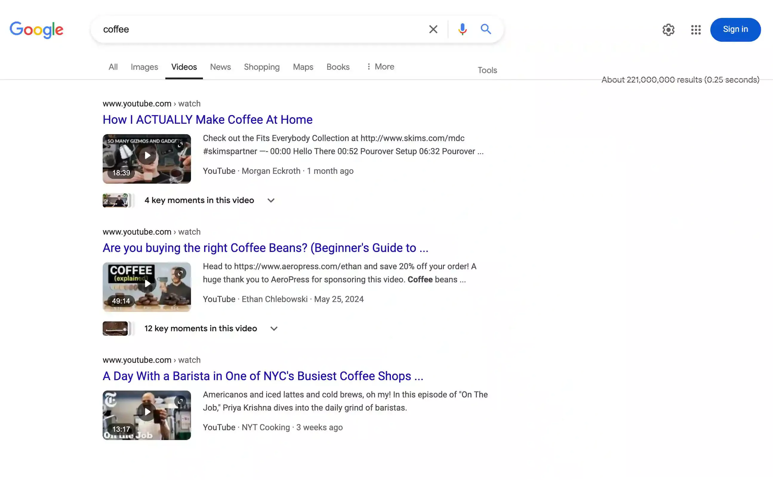 Results for: Coffee