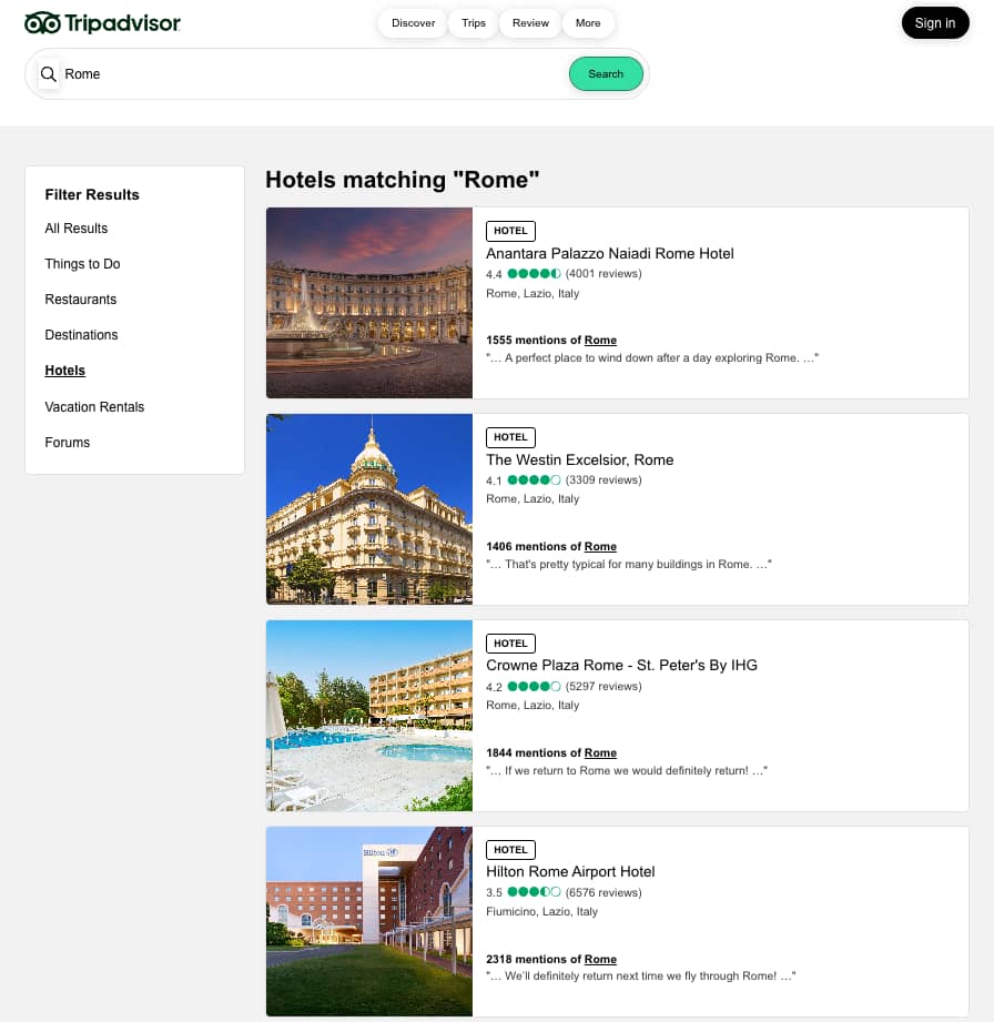 Example for Hotels