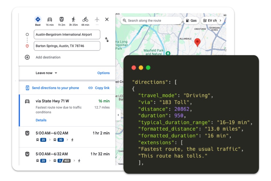 Maps direction API