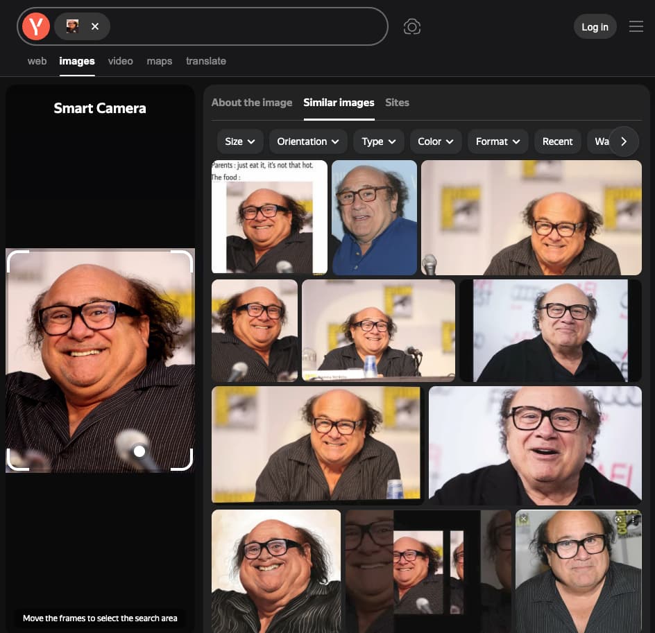 Example with tab: similar (Similar images)