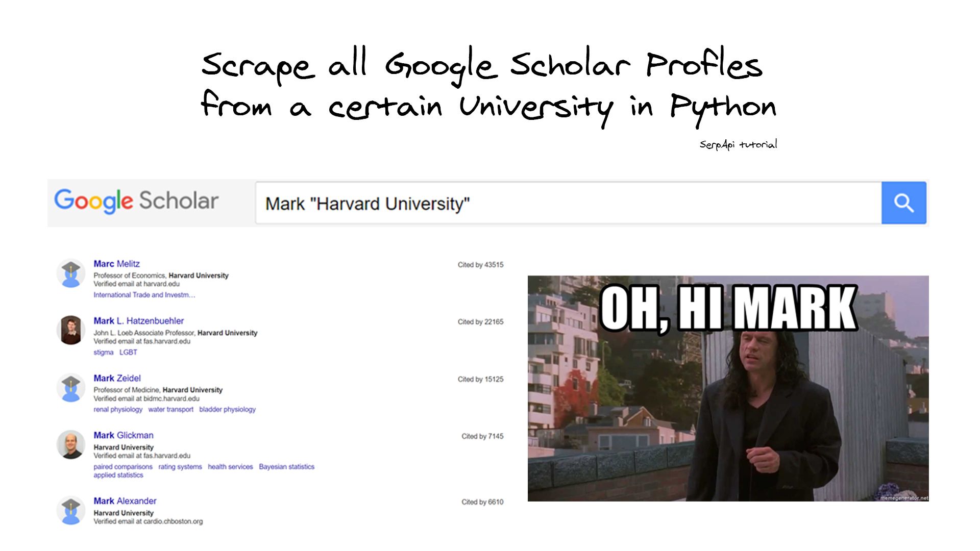 Scrape Google Scholar Profiles from a certain University in Python