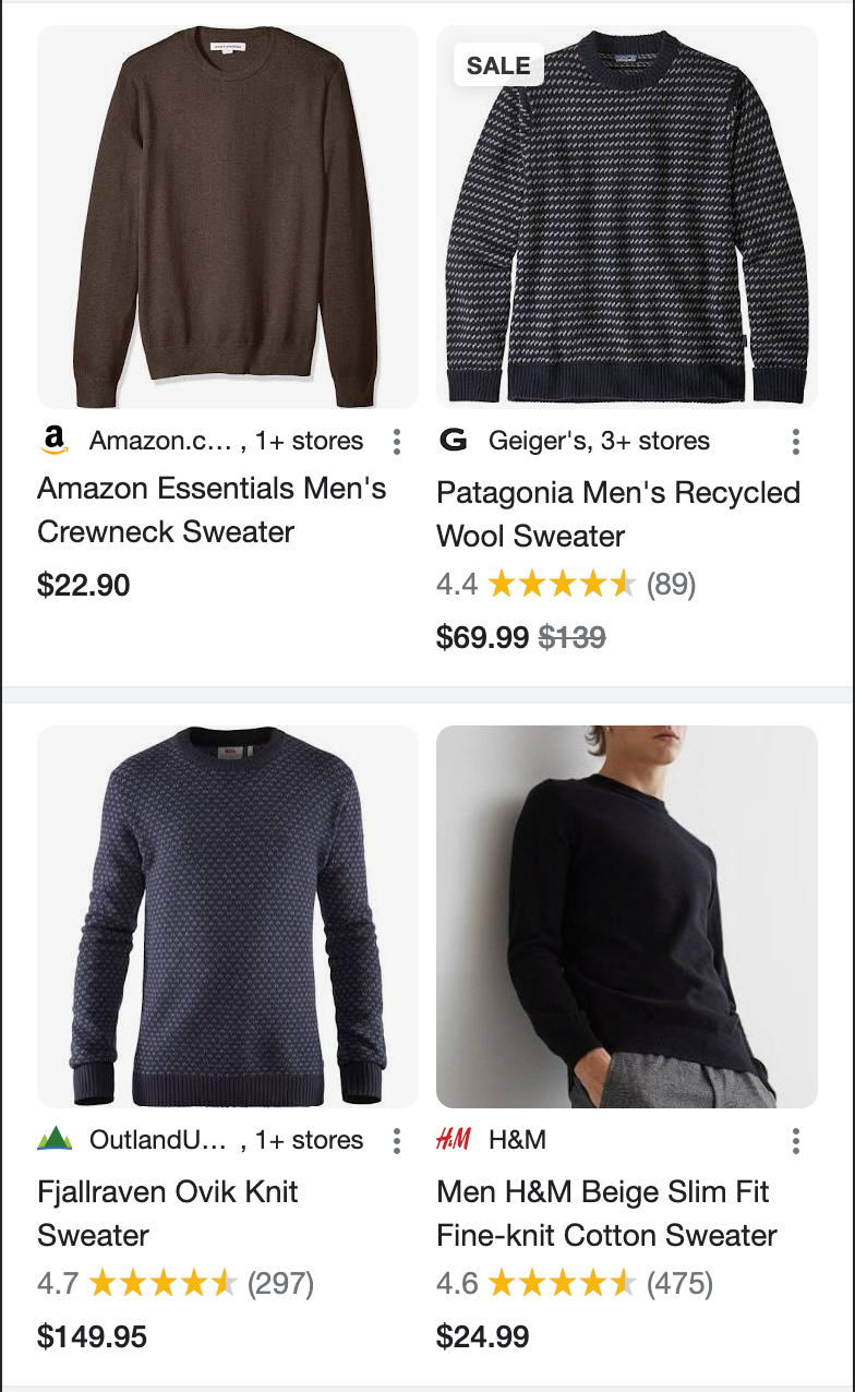 Scrape Google aggregated product results in mobile