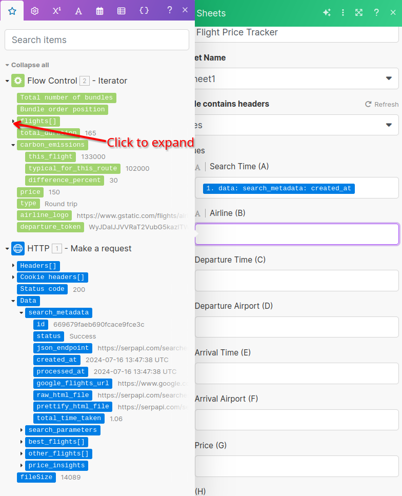 Making a Flight Price Tracker with Google Flights and Make.com