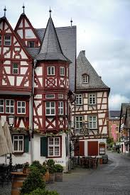 Charming german village with half-timbered houses