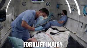 YARN | Forklift injury. | Grey's Anatomy (2005) - S17E12 Sign O' the Times  | Video gifs by quotes | f80e9322 | 紗
