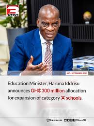 Education Minister Haruna Iddrisu announces GH¢300 million allocation for expansion of Category 'A' schools. The significant funding aims to improve infrastructure in secondary schools. #3NewsGH #TV3GH