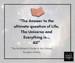 The Mad Hatters Bookshop - “The Answer to the ultimate question of Life,  The Universe and Everything is…42!” ~ Douglas Adams, The Hitchhiker's Guide  to the Galaxy #hitchhikersguidetothegalaxy #douglasadams #books #lovetoread  #booklover #