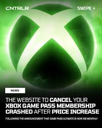 Shortly after it was announced this morning that the Xbox Game Pass  Ultimate price would increase by $10, users reported that the website to  cancel their subscription was slow / went down