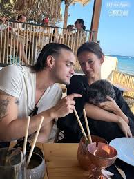 Gabriel Guevara and Maria De Nati enjoy a few days of relaxation in  noho.beach Ibiza. The warm sun, the sound of the sea and them together —  the perfect moment. ✨❤ #GabrielGuevara #