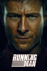 First poster revealed for Edgar Wright's RUNNING MAN, starring Glen Powell. 🏃♂️ Set in a dystopian future, the film follows a man who volunteers for a deadly game show—where survival means outrunning