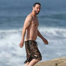 Keanu Reeves at Malibu beach in 2021