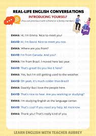 Real-Life English Conversations 🗣️ ✨Scenario: Introducing Yourself (You can practice it with a friend or a family member.) #learnenglishwithteacheraubrey #englishlesson #literature #grammar #english #learnenglish #reallife #conversation #dialogue ...