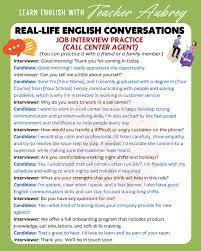 Real-Life English Conversations 🗣️ ✨Scenario: Job Interview Practice (Call Center Agent) (You can practice it with a friend or a family member.) #learnenglishwithteacheraubrey #englishlesson #literature #grammar #reallife #conversation #jobinterview ...