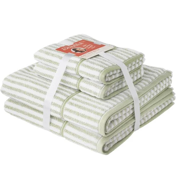 Drew Barrymore Beautiful Stripe 4-Piece Towel Set