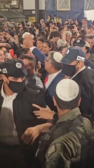 National Security Minister Itamar Ben-Gvir arrives at the Western Wall plaza in Jerusalem for midnight Selichot prayers ahead of Yom Kipp…