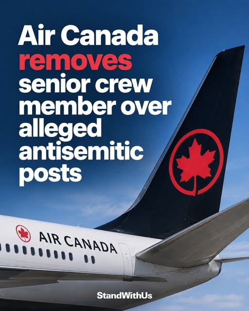 Air Canada has removed a senior crew member from duty after allegations of antisemitic and violent social media posts.

The airline says…