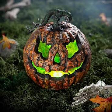 Light-Up Talking Rotten Jack-O'-Lantern Halloween Decoration