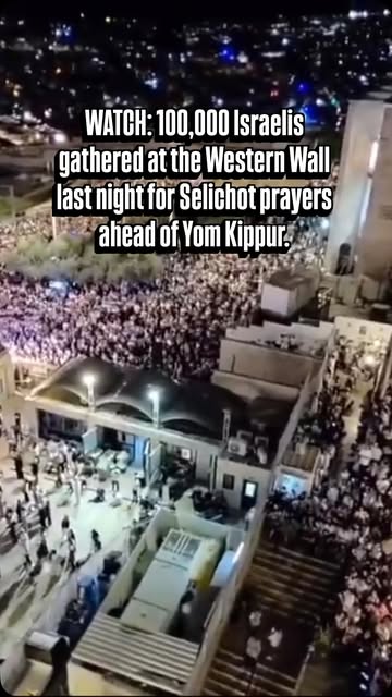 Around 100,000 Israelis gathered at the Western Wall last night for Selichot prayers ahead of Yom Kippur.