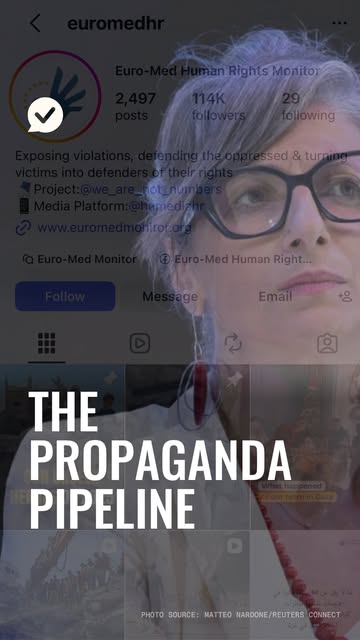 Euro-Med (Hamas-linked) → UN/Francesca Albanese → mainstream media → your feed.

A claim doesn’t become more credible just because it pas…