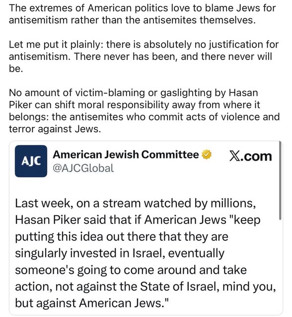 The extremes of American politics love to blame Jews for antisemitism rather than the antisemites themselves.

Let me put it plainly: the…