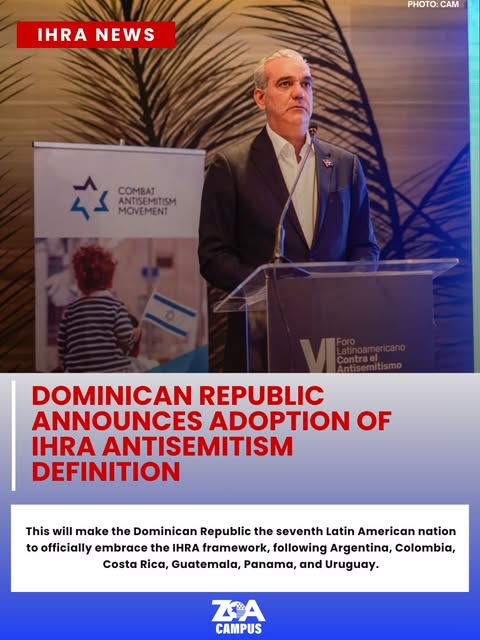 President Luis Abinader announced the Dominican Republic’s adoption of the IHRA definition, calling antisemitism a threat to democratic c…