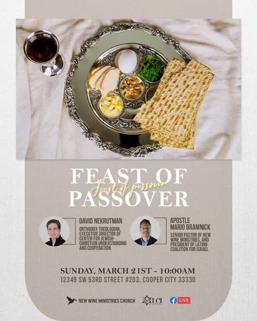 Next Sunday March 21st, join Apostle Mario Bramnick and David Nekrutman for on the Feast of Passover. 
.
.
.
#passover 
#feastofpassover…