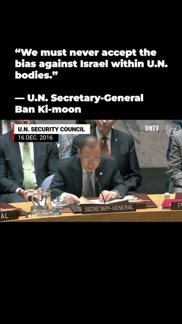 At the very end of his tenure as U.N. secretary-general, Ban Ki-moon addressed the Security Council and acknowledged the bias against Isr…