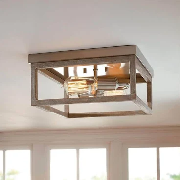 Hampton Bay Boswell Quarter 12-1/2 in. 2-Light Flush Mount Ceiling Light