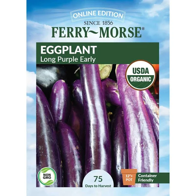 Ferry-Morse Eggplant Long Purple Early Organic Seeds