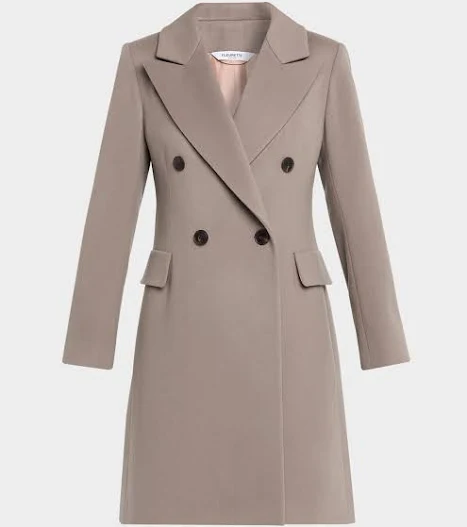 Neiman Marcus Fleurette Women's Kaia Double-Breasted Italian Wool Coat