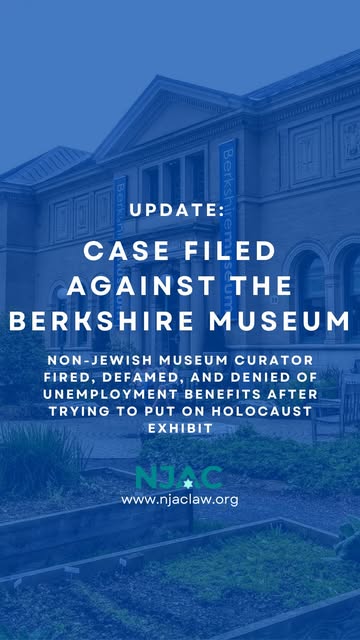If the Berkshire wants to explain why a curator was fired for promoting Holocaust education, they can do so in court. Keep supporting Jes…