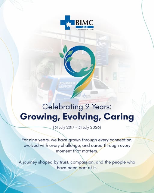 Celebrating 9 Years: Growing, Evolving, Caring 💙 Nine years ago, BIMC Ubud began with a simple commitment—to provide trusted, compassionat…