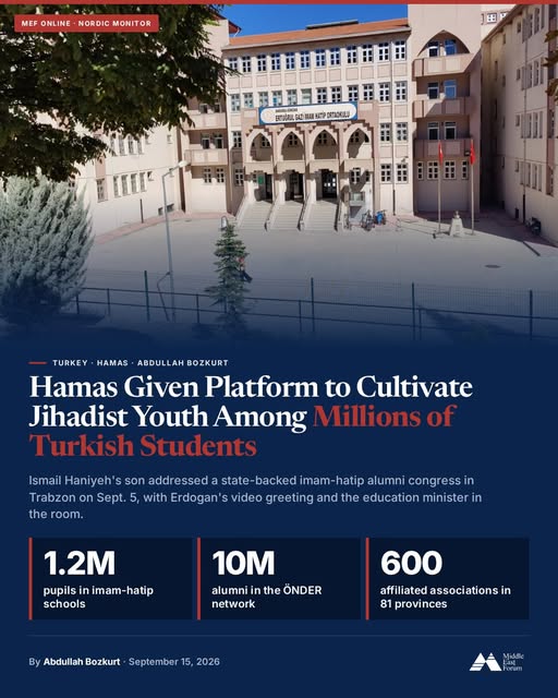 "Greetings to Hamas, the resistance continues." That chant was led from the stage at a state-backed religious-school alumni congress in T…