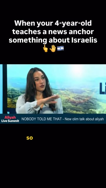 When an Israeli TV host calls you a superwoman for making Aliyah with two young kids... but your 4 year old is the one actually teaching…