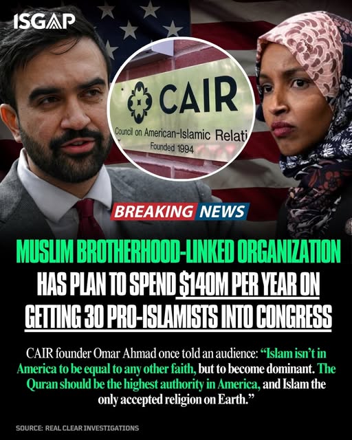 CAIR, the United States largest Islamic advocacy group, apparently has a long-term plan to elect 30 aligned politicians into Congress, in…
