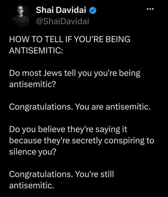 A useful rule for life: when Jews overwhelmingly tell you that something is antisemitic, listen to them.