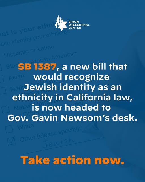 SB 1387 is one step away from becoming law.

The legislation would make California the first state in the nation to recognize Jewish iden…