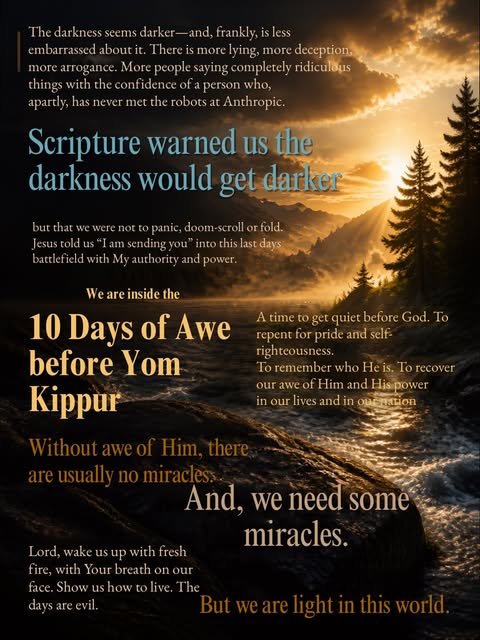 We are inside the 10 Days of Awe before Yom Kippur. A time to get quiet before God. To repent for pride and self-righteousness. To rememb…